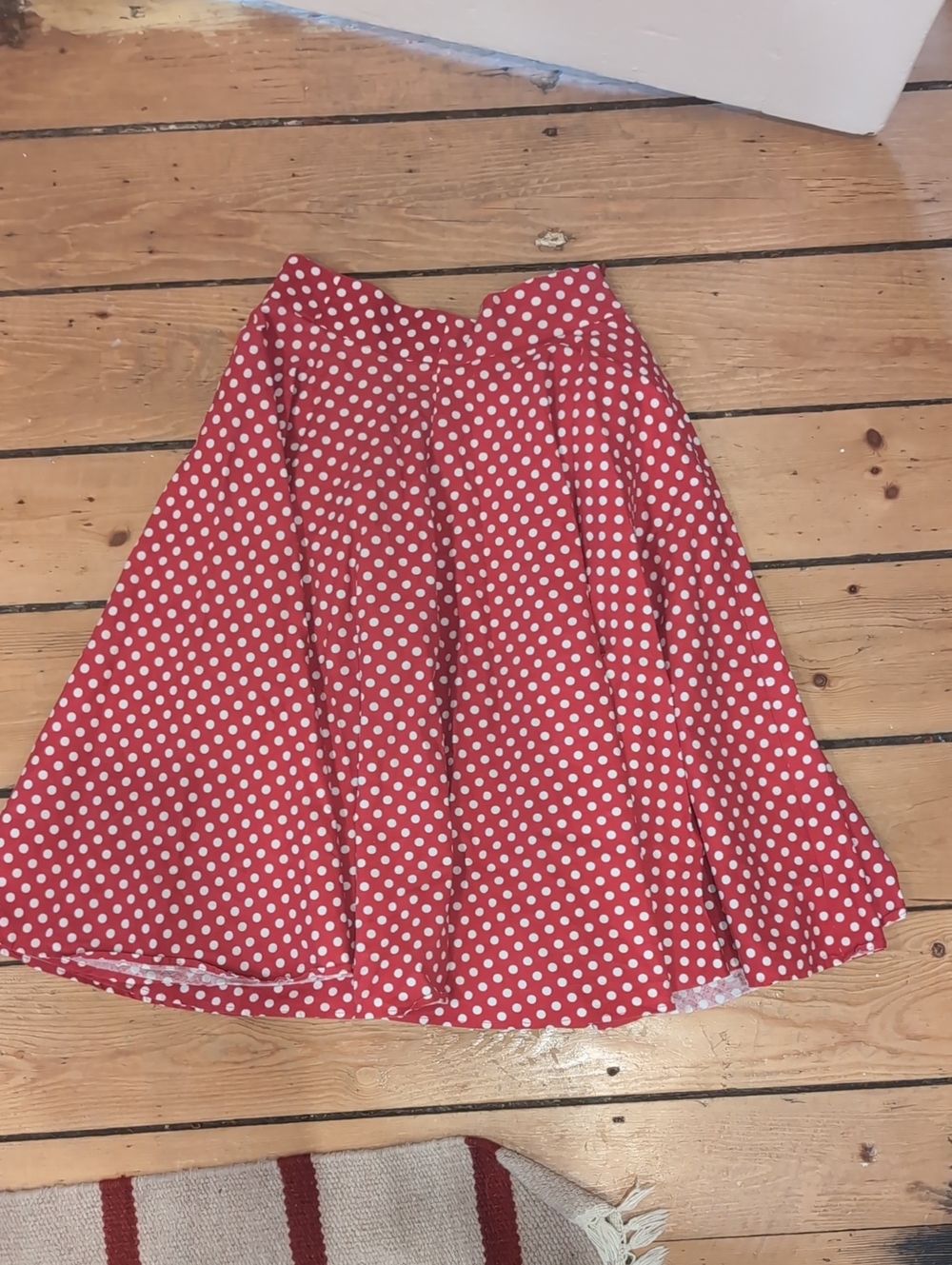 Red Polka Dot A-Line Skirt
